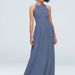 Chiffon High-Neck Keyhole Bridesmaid Dress